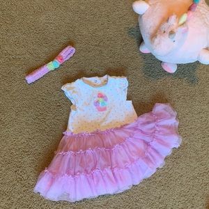 Little Me Lilac Polka Dot Dress